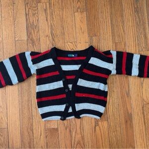 Vintage 90s Apparatus Striped Knit Cardigan Sweater Women’s Large Grunge